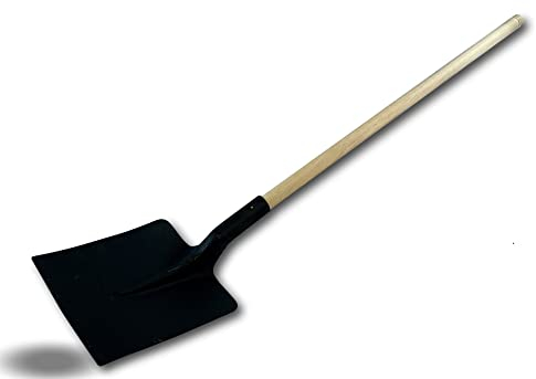 Pelle de terrassier | Manche 110 cm Bois fabriqué en France | Bout carré Acier | Pelle-bêche | Creuser trancher des Racines racler des Surfaces | Outil Jardinage | Kibros PELCARM