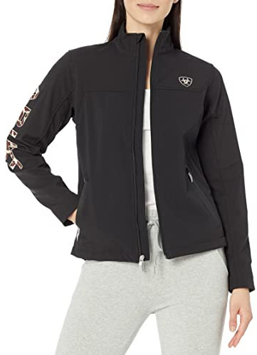 ARIAT New Team Softshell-Jacke – wind- und wasserabweisende Damenjacke, Schwarz/Pony, L