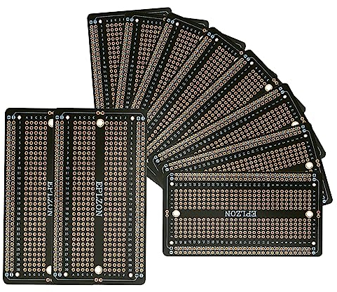 EPLZON 10 Pcs Solderable Breadboard PCB Board Gold-Plated Solder Breadboard for DIY Electronics Projects Apply to Soldering Projects 3.5x2.05 (Black)