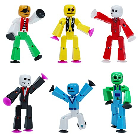 Zing Stikbot Avatar Series 1, 6 Stück Stikbot Actionfiguren zum Sammeln mit UV-Druck, Erstellen Sie Stop-Motion-Animationen, ideal für Kinder ab 4 Jahren