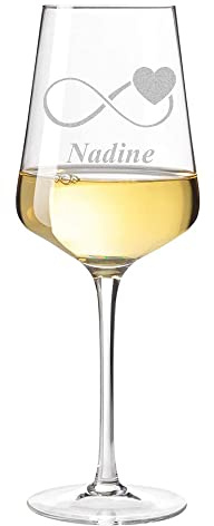 Leonardo Weinglas Puccini mit Gravur personalisiert mit Namen oder Text – Wein-Glas Weißweinglas 560 ml Geschenkidee - Wein Geschenke - Hochzeitsgeschenke für Frauen & Männer Valentinstag