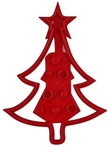 PlasticJewels - Stampo formina tagliabiscotti a forma di albero di Natale con palline
