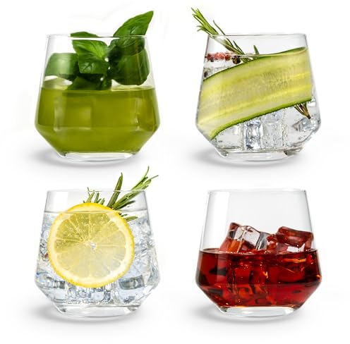 Verres à Gin Tonic - Coffret cadeau de 4 | 400 ml | Ensemble de verres à gin tonic | Pour de gros glaçons | Adapté au lave-vaisselle | Cadeau pour hommes et femmes