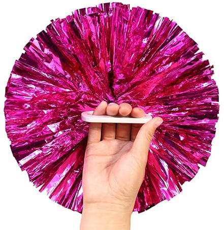 Vsosfiza Cheerleading Pompoms, 2 Stück Metallfolie Cheerleader Pom Poms Rose, Rose Sport Pompoms ，Cheers Ball Tanzpuschel, Für Sportveranstaltungen, Teamgeist, Aerobic-Partys