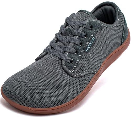 HOBIBEAR Uomo Donna Scarpe Sportive Casual Minimaliste Scarpe a Piedi Nudi(Marrone Grigiastro, EU 43)