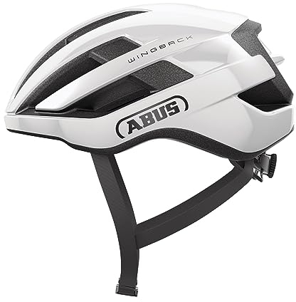 ABUS Rennradhelm WingBack – einfacher Roadhelm für sportliches Fahren im Alltag und in der Freizeit – für Erwachsene und Jugendliche – Weiß, Größe M