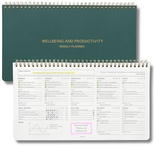 Zen & Flow - Undated Weekly Planner, Dashboard Desk Pad, To Do List Notepad, Productivity, Habit Tracker, Desk Notepad, Dashboard Planner