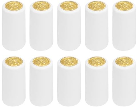 sourcing map PVC-Schrumpfkapseln, Weinflaschenkapseln, Schrumpffolie, Schrumpffolie, Traubenform, für Weinkeller und Küche, Weiß, 30 x 60 mm, 100 Stück