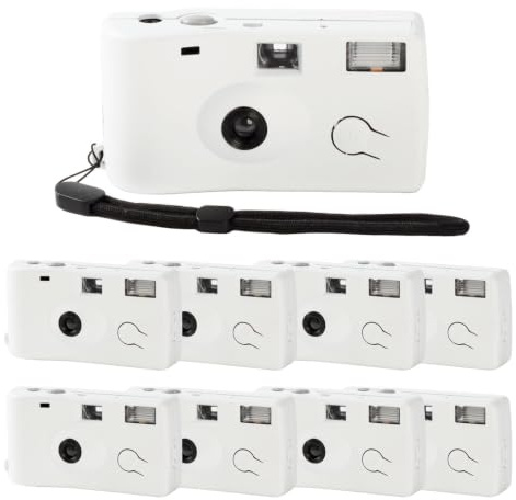 PJPSAA 8 Pack of Disposable Cameras for Wedding Bulk Single Use Flash 35mm 17 Film 200 ISO Film Camera for Birthday Concert Travel Anniversary Party Supplies