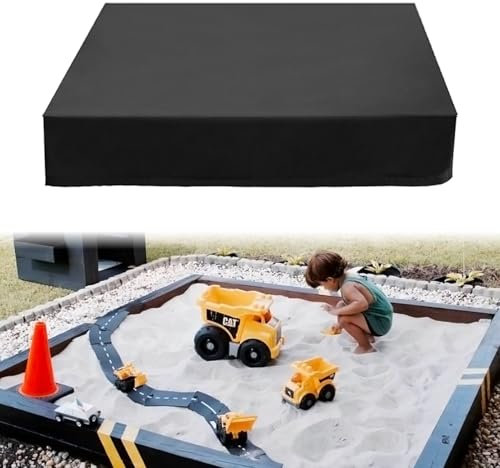 FONWUJIOT Sandkasten Abdeckung 120cm*120cm, Abdeckplane für Sandkästen, Oxford-Stoff Abdeckplane Sandkasten, Sandkastenabdeckung mit Kordelzug für Sandkasten