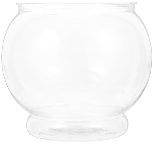 INOOMP Aquarium De Table Transparent Rond 15X15X13 Cm Bol À Poisson en Plastique Robuste Décoration Élégante pour Bureau Maison Ou Cadeau
