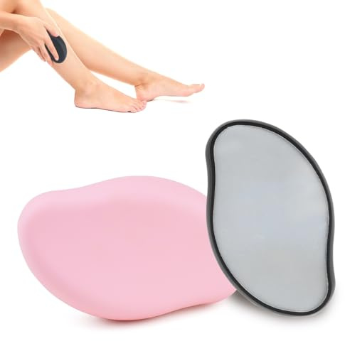 SHBAOCH 2PCS Nano Pietra Depilazione Cristallo Depilazione per Uomo e Donna, Riutilizzabile Epilatore Nano Cristalli per le Braccia Posteriori, Strumento Esfoliante Indolore(rosa)