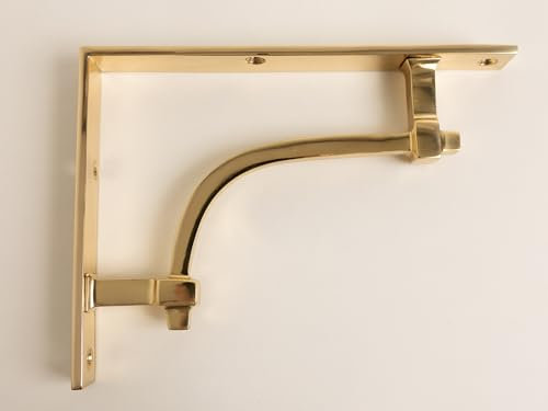 Regalträger aus massivem Messing im Vintage-Stil, massives Messing, massives Messingregal, schwere Regalhalterung aus massivem Messingguss