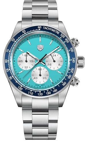 TYBERLEY Rollstimi RT7931 Orologi al Quarzo Uomo Tre Occhi Cronografo Multifunzionale Acciaio Inox 100M Impermeabile Luminoso Casual Uomo Sport Orologio da Polso