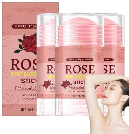 Bâton déodorant naturel pour le corps, parfum naturel de rose, bâton déodorant corporel portable, élimine efficacement les odeurs corporelles des aisselles, des mains