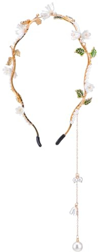 Kifmurase Couronne de fleurs en perles - Pour mariage, communion et fille - Style vintage - Accessoire pour mariage, anniversaire, fête