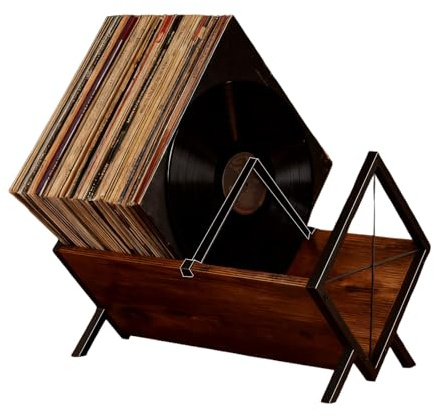 GOMETY Almacenamiento de discos de vinilo, 80 LPs, estante de metal de vinilo con divisor ajustable, soporte para discos de vinilo, organizador para CD, álbumes, revistas, libros