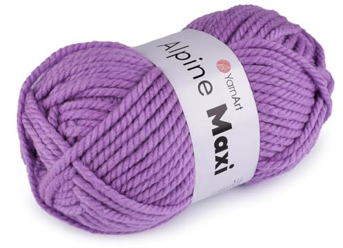 cyclingcolors Acryl-Strickgarn, Wollknäuel, Strickpullover, Weste, Socken, Schal, Mütze, Häkeln, 250 g, Länge 105 m, Fliederviolett