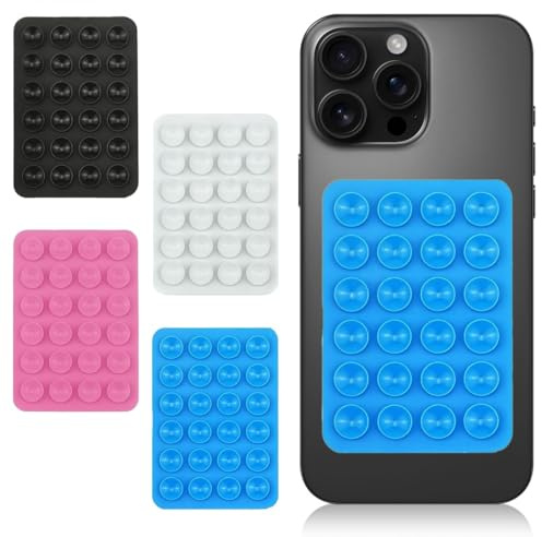 JYNXOR 4 Pezzi Supporti in Silicone per Il Retro Del Telefono Cellulare, Porta Telefono Antiscivolo, Forte Adesivo, Mani Libere, Adatto per Auto, Bagno, Cucina e Tutti I Modelli di Telefono
