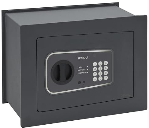 ARREGUI Logica10 Coffre Fort Encastrable à Code | Épaisseur 10 mm | Coffre-Fort de Sécurité | Clavier à Combinaison | Coffre fort à Emmurer pour Maison, Bureau | 28 x 38 x 20 cm | Anti-percage | 13 L