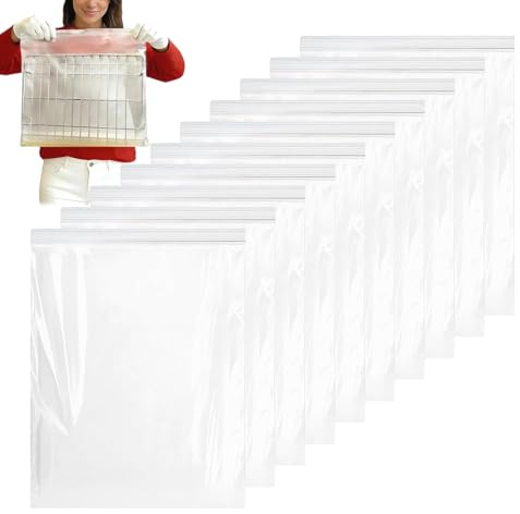 10 sacchetti per la pulizia della griglia del forno, sacchetti sgrassanti per griglia, resistenti, riutilizzabili e a prova di perdite, per grigliare, fornelli, microonde, cucina, tostapane, arrosti