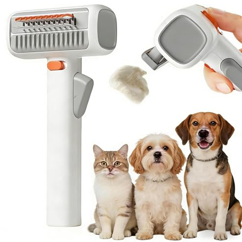 Selbstentwirrender 2-in-1-Pflegekamm für Hunde & Katzen – Entfilzungskamm und Unterfellrechen für langes Haar. Professionelles Enthaarungswerkzeug zum Entfernen von Knoten und Verfilzungen