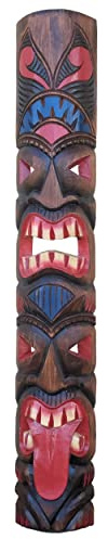 FOREVER BAMBOO Tiki Mask Totem Tongue Hawaiian Garden Decoration 40