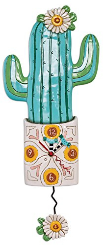 Allen Designs P1856 Orologio da parete a pendolo con cactus stravagante fioritura del deserto