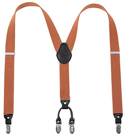 Lafayon Bretelle Uomo 4 Clips Y-Back Larghezza 3,5 cm Elastiche Regolabili e Robuste con Clips Resistenti in Metallo