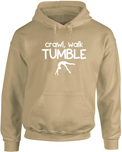 Hippowarehouse Crawl, Walk, Tumble Tumbling Gymnast Gymnastics Unisex Hoodie Hooded top (Specific Size Guide in Description)