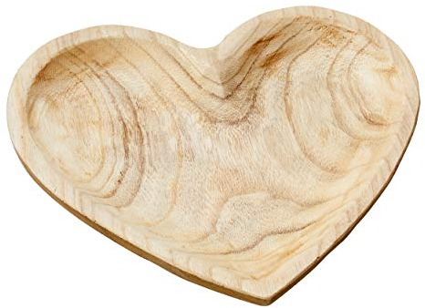 jakopabra Dekoschale aus Holz Herz 25cm /Holzschale Schale Obstschale Snackschale Geschenk