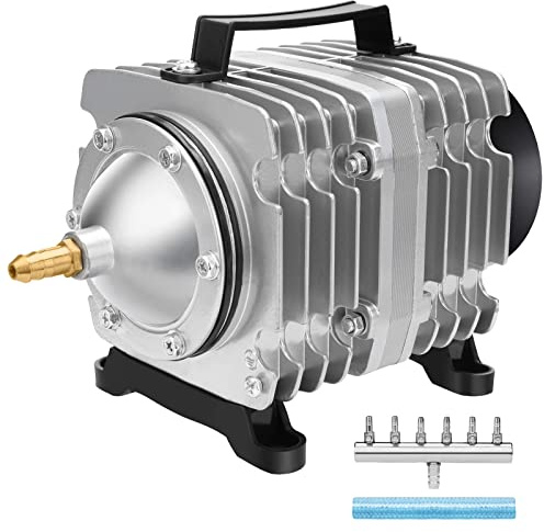 AquaMiracle Aquarium Air Pump Commercial Air Pump with Aluminum Housing, 58W/1200GPH Fish Tank Bubbler Pond Aerator for Aquariums, Ponds, Hydroponics