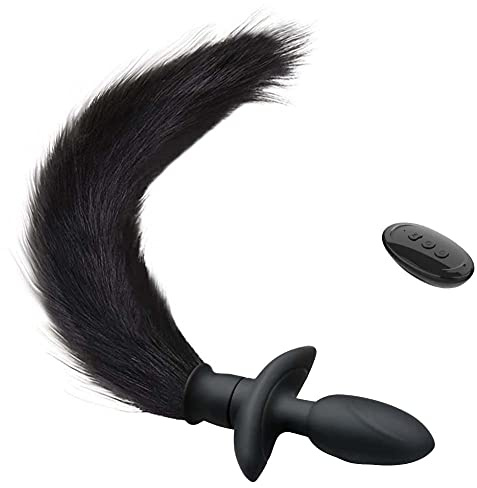 Butt Plug Fuchsschwanz Analvibratoren mit Fernbedienung, Silikon Anal Plug Vibration Cosplay Rollenspiel