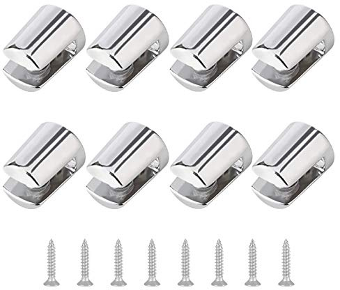 UFURMATE Glass Shelf Bracket, 8Pcs Wall Mounted Adjustable Glass Shelf Clamp Clips Polished Chrome Zinc Alloy Glass Clamp Brackets Supports Mounting Brace for 4-6mm Glass