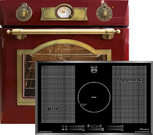 Kaiser Induktions Herd Set EH 6355 RotEm + KCT 777 FI La Perle, Elektro Backofenset, Autark, 79L, Einbau Backofen, 8 Funktionen + Einbau Induktions Kochfeld 77 cm, Schwarz Glas, Induktionsherd