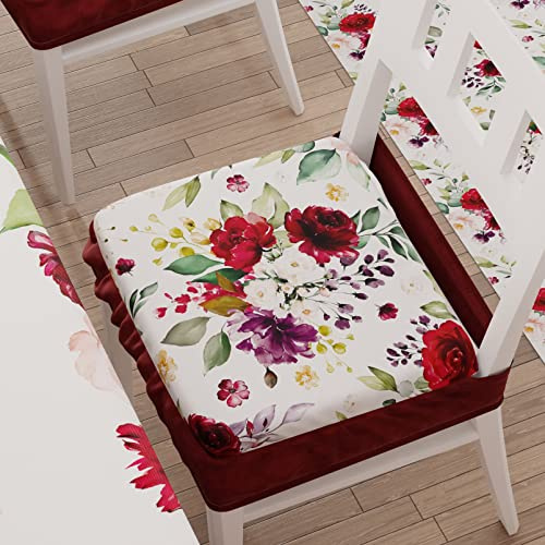 PETTI ARTIGIANI ITALIANI – Juego de 2 Cojines para Sillas de Comedor con Elástico, Fundas Silla Comedor y Cocina, Microfibra, 40x40 cm, Diseño Floral 07, Hecho con Amor y Pasión en Italia
