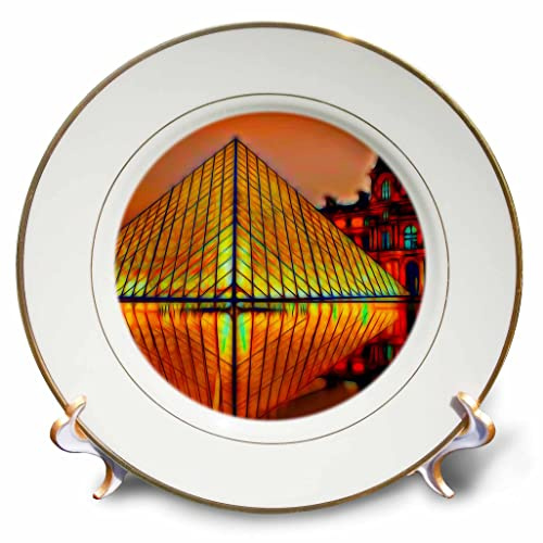 3dRose 8 inch Porcelain Plate - The Louvre Image Of Light Infused Painting Light Infused Paintings