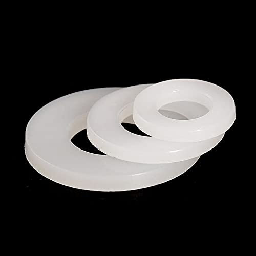 M2-M20 Rondelle en nylon en plastique dur blanc Joints d'espacement plats Anneau de joint de rondelle Épaisseur non transparente 0,5/1/1,5/2/2,5/3 mm-M18 x 32 x 3 mm, 100 pièces