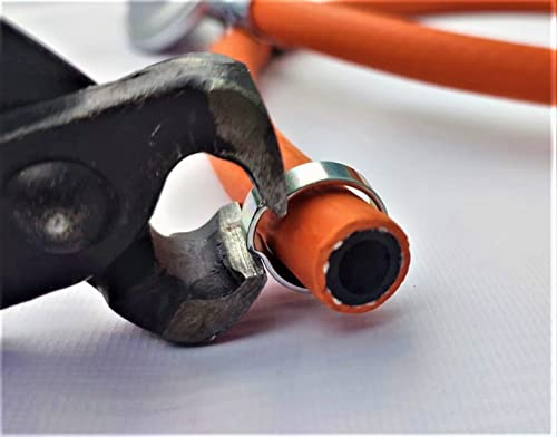 ZaTeChS Propan Butan Gasdruckregler Klemmzange Gasschlauch 150 cm (1.5m) | Ø9mm | 21.8 Zoll LKS Anschluß mit Schnellkupplung | bis -30°C | Propangasschlauch | Gas Hose für Camping, Gasgrillgeräte
