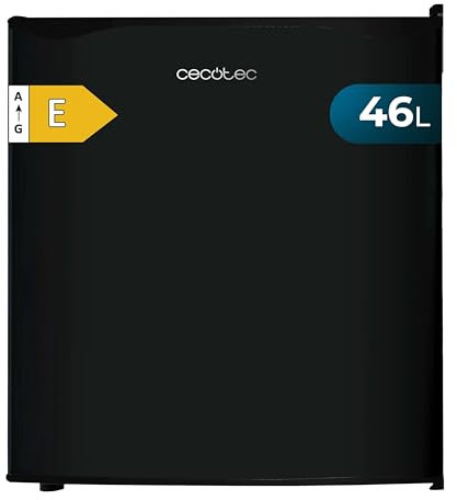 Cecotec Mini Nevera Frigorífico de 46 L GrandCooler 20000 L SilentCompress Black. Altura 48,7cm, 48 cm de Ancho, Bajo Consumo, Puerta Reversible, Funcionamiento Cíclico, Diseño Compacto