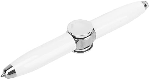 SPYMINNPOO Pen, Leuchtender Gyro-Kugelschreiber mit Fingerspitze, Fingerschreibstift mit LED-Licht Zum Stressabbau (Weiss)