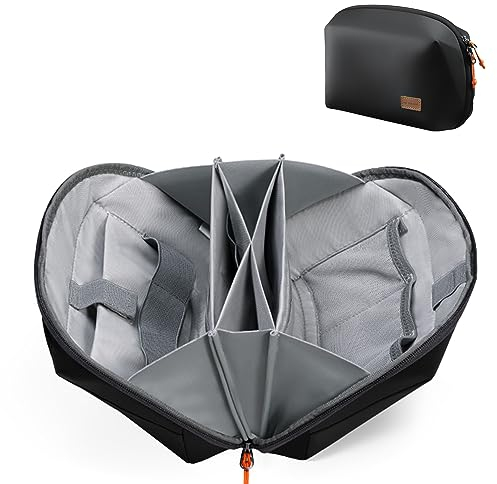 K&F Concept Mini Sac Organiseur électronique, Sac de câble étanche, Voyage Multifonctionnel pour câbles, Batterie Externe, Accessoires de Carte SD, Noir