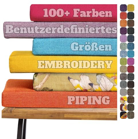 frides Benutzerdefinierte Bankkissen, Waschbar Abnehmbarem Bankauflage Stuhlkissen für Fensterbank, rutschfeste Bankpolster Schaukel Sitzkissen für Outdoor,Gartenmöbel,Terrasse,Drinnen (8CM)