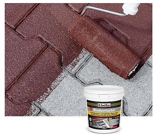 Isolbau Bodenfarbe - 1,5 kg - Boden- und Betonfarbe für Keller, Garage, Werkstatt - Wasserfeste Bodenbeschichtung für innen & außen - Braun (RAL)