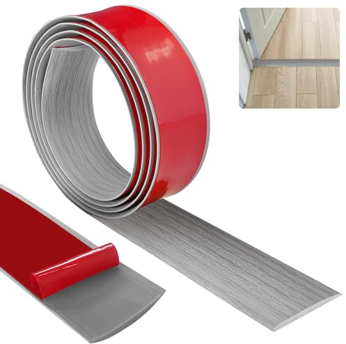 Bocguy Übergangsprofil 4cm*3.0m, Wasserdicht Selbstklebend Vinyl Übergang Sschiene, Boden-Leiste Zum Vinyl Übergangs für Fußböden, lexible Knickleiste Fugendichtungsband, Bodenprofil (Graue Maserung)