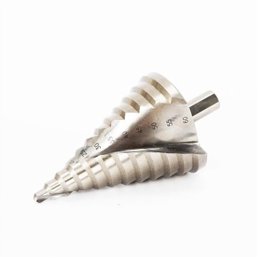 Fresa in titanio HSS, punta a gradini, diametro 6 – 60 mm, 12 livelli, punta conica per piastra di ferro (2 mm), piastra in PVC, piastra isolante