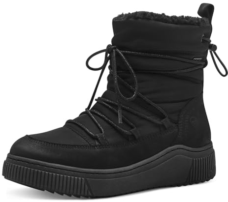 Tamaris COMFORT Damen Winterstiefeletten zum Schnüren Gefüttert Wasserabweisend, Schwarz (Black), 40 EU