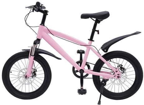 Bicicleta de montaña de 18 pulgadas, para niños, jóvenes, niñas, MTB, unisex, para ciudades, playas, carriles de bicicleta y diferentes carreteras (rosa)