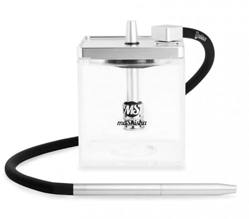 Cachimba - Shisha para viaje. Bolsa de transaporte. Base rigida. Cuerpo metal. Inoxidable. (Plata)