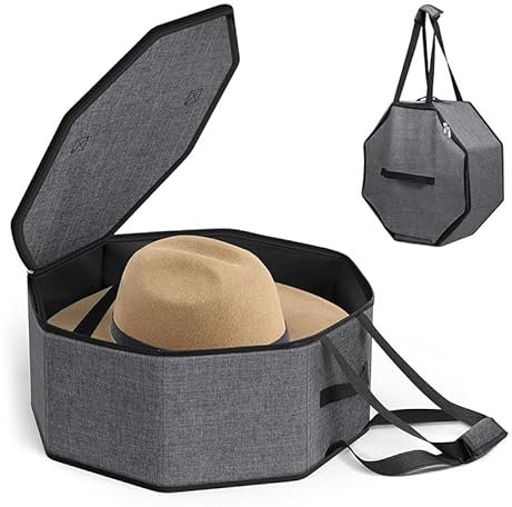 Hutbox, Hut, Aufbewahrungsbox, stapelbar, runde Krempe, Hüte, Organizer, Tasche, Behälter für Schrank, große Hutträger, Organizer, breite Krempe, Cowboy-Cap, Stoffschrank, Aufbewahrung, faltbare